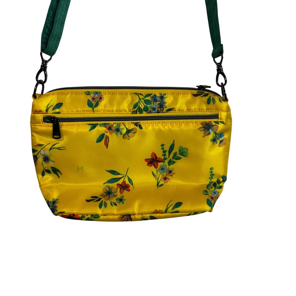 LUG Flare 2 Crossbody Bag Quilted Purse Floral BOUQUET YELLOW Green Purse